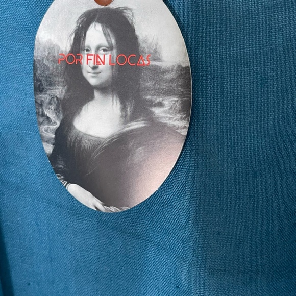 Made In Italy 100% Linen NWT Roll Tab Draped Open Long Overlay One Size Blue - Picture 6 of 14